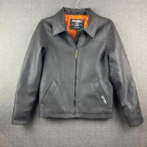 Fubu Jacket‎ Mens Small Faux Leather Signature Collection Full Zip Motorcycle